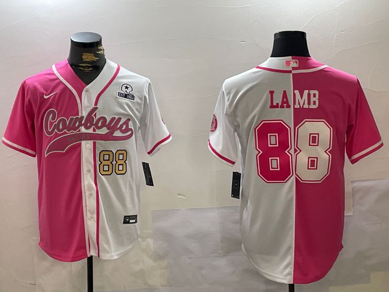 Men Dallas Cowboys #88 Lamb white pink Joint Name 2024 Nike Limited NFL Jersey style 5->dallas cowboys->NFL Jersey